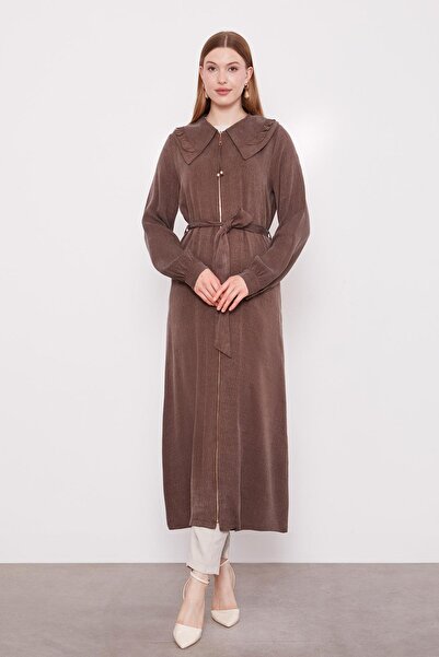 Levidor Καφέ καπάκι Cupra με φαρδύ γιακά και φερμουάρ