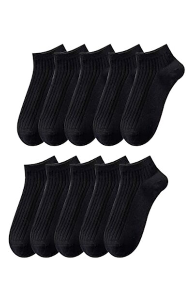 OEM - Set of 5 Short Cotton Socks for Men and Women, Combed Cotton, Size 36-40, Black