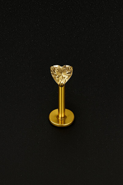 ömay takı Kalp Zirkon Labret 316l Cerrahi Çelik Piercing