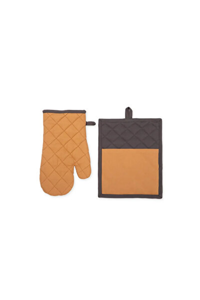 Nef Nef Homeware Set textil din 2 piese Perfetto Mustard (suport și mănușă)