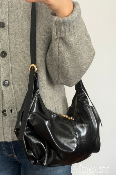 MioArt Women's Oval Shiny Shoulder Bag