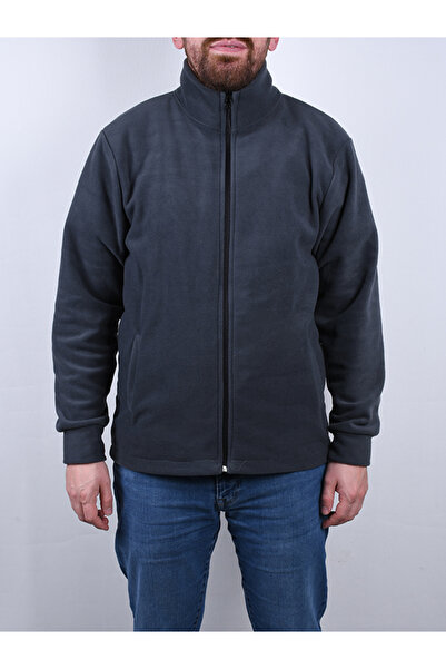 By Okat Navy Blue Pocketed Long Sleeve Work Fleece with Cuffs