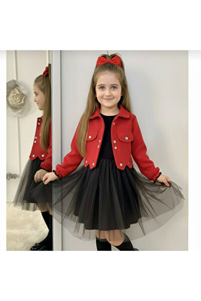 Milon Moda 3 iplik Şardonlu Ceket, Elbise ve Toka