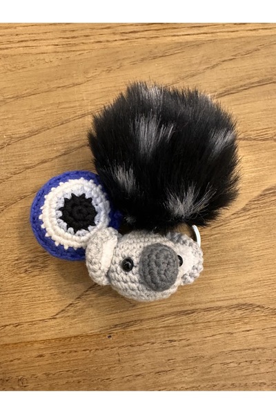 Thezuffy سلسلة مفاتيح محبوكة يدويًا بخرز الكولا وخرز العين الزرقاء - إكسسوار ...