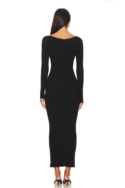 AFR CLOTHES ΓΥΝΑΙΚΕΙΟ ΜΑΥΡΟ ΦΟΡΕΜΑ ΜΑΞΙ ΜΕ ΔΙΠΛΗ ΣΤΡΟΓΓΥΛΗ�