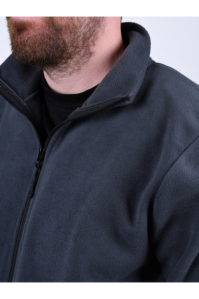 By Okat Navy Blue Pocketed Long Sleeve Work Fleece with Cuffs