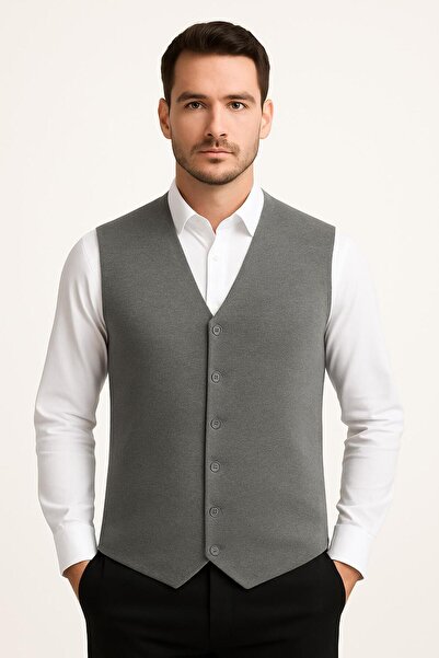 FABİO CASSANİ Herman Slim Fit Men's Buttoned Knit Vest - 7461