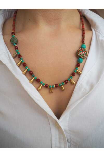 RengarenkAksesuar Doğal Taşlı Otantik El Yapımı Kolye