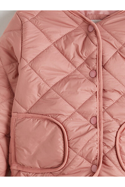 LC Waikiki Crew Neck Quilted Patterned Girl's Coat