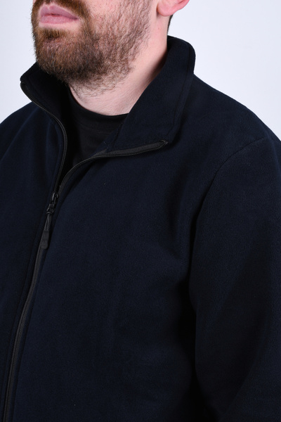 By Okat Navy Blue Pocketed Long Sleeve Work Fleece with Cuffs