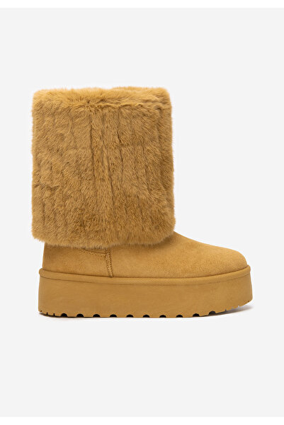 B T Shoes Women's fur boots Myria V2 camel