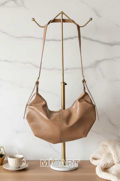 MioArt Women's Oval Shiny Shoulder Bag