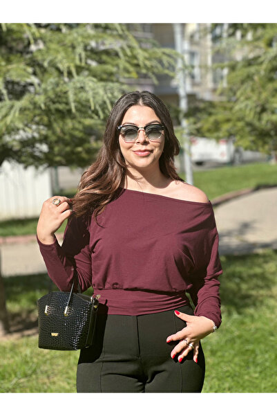 Markasız ucuz Omuz Düşük Yarasa Kol Basic Body