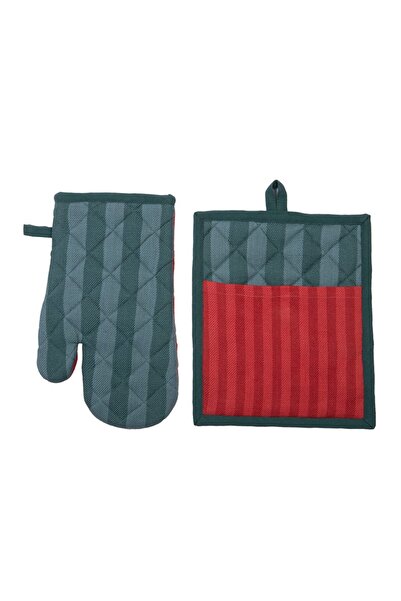 Nef Nef Homeware Nef-Nef Christmas 2-piece textile set, cotton, red-green