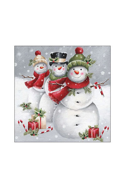 Ambiente Table napkins 33x33cm Smiling snowmen FSC Mix