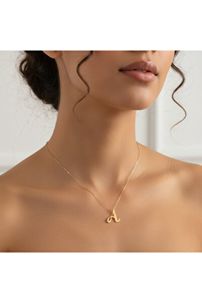 TabiTela 14 ayar altın kolye ucu "A"harfi GM200 0.5 gr