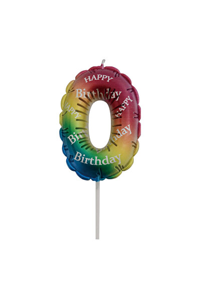 Mirific Party Lumânare tort multicoloră, 6 cm, numărul 0