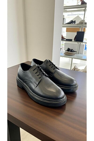 eforia 25120 Black Genuine Leather Full Orthopedic Casual Daily Men's Shoes