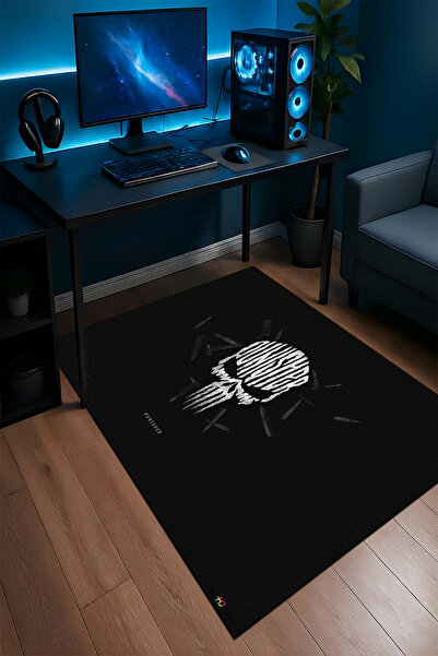 Halura Punisher Desenli Kaymaz Taban Makinede Yıkanabilir Gaming Oyuncu Gamer...