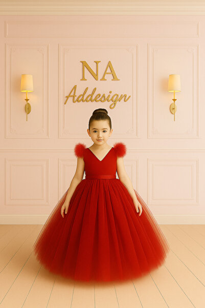 NA ADDESIGN Puffy Tulle Evening Dress, Girls' Special Occasion Birthday Dress with Sweetheart Back Detail