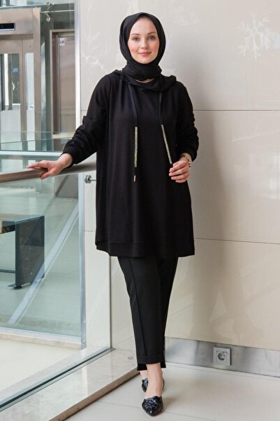 FUAT GÜRSEN Fuat Gürşen Chiffon Detailed Hooded Tunic
