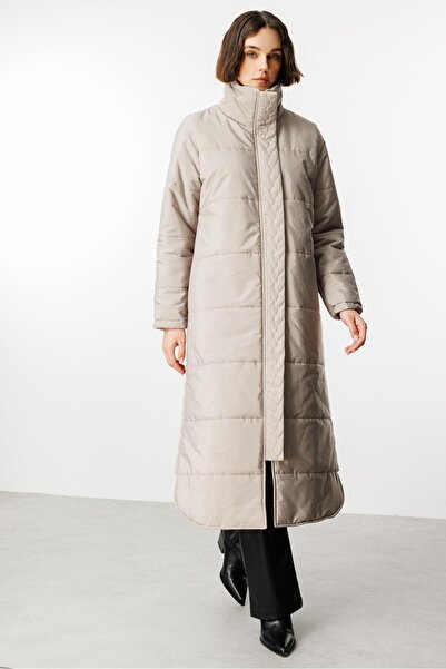 Micca Saç Örgü Kapitone İçi Polar Kaplı Hafif Gündelik Kullanıma Uygun Kaban ...