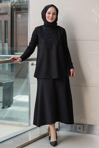 Nuss Floral Embroidered Sleeves Knitwear Nubuck Tunic