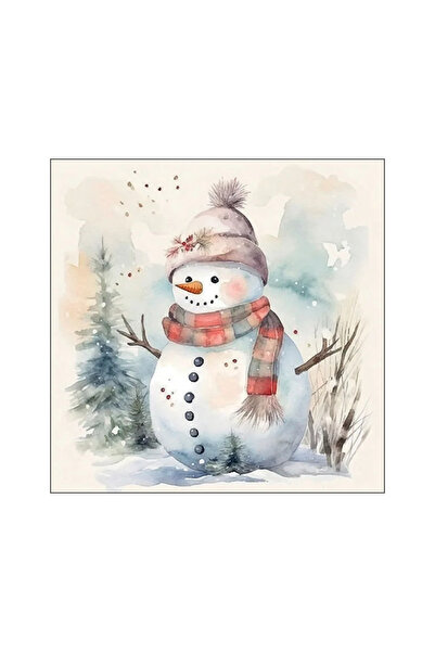 Ambiente Șervețel masă 33x33cm Om de zăpadă în natură FSC Mix