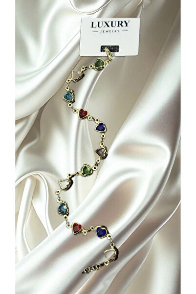 ESEN DESİNG HOME سوار ملون من الحجر على شكل قلب من الفولاذ المقاوم للصدأ لا ي...