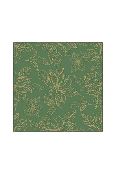 Ambiente Table napkins 33x33 cm Poinsettia outline green FSC Mix