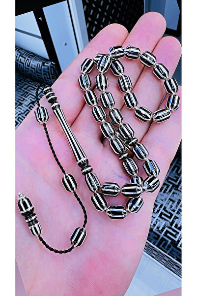 Efe Oltu Taşı Gümüş Tesbih Takı Uçlu Kesme Özel Koleksiyon Oltu Taşı Tespih.