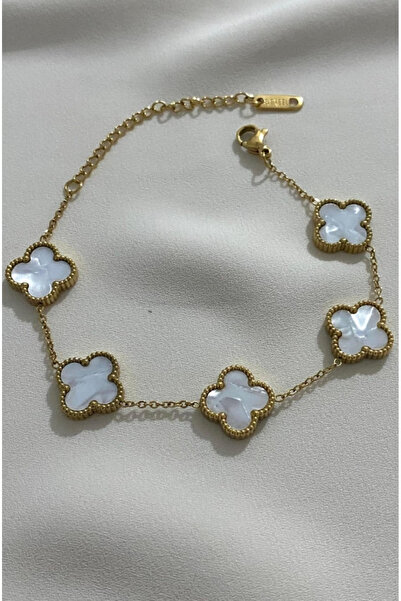 stainless steell VANCLEFF MODEL YONCALI KARARMAZ ÇELİK BEYAZ RENKLİ BİLEKLİK