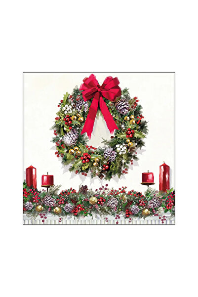 Ambiente Table Napkins 33x33 cm - Bow on Wreath (FSC Mix)