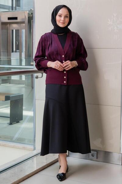 Ghisa Knitwear Combination Floş Cardigan