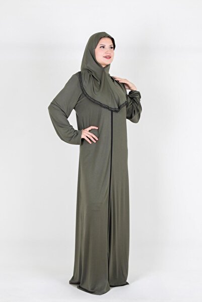 Nisrina Collection Selin Kapüşonlu Fermuarlı Pamuklu Penye Namaz Elbisesi