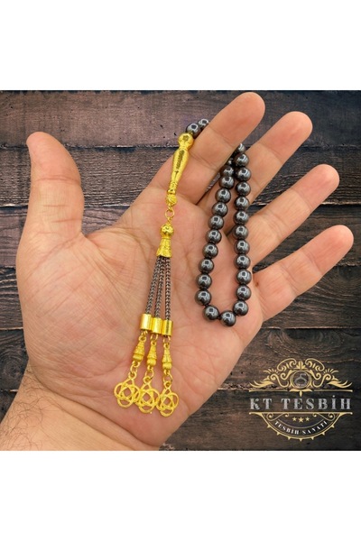 Kttesbihaksesuar 8 mm HEMATİT DOĞALTAŞ TESBİH KAPLAMA PÜSKÜLLÜ