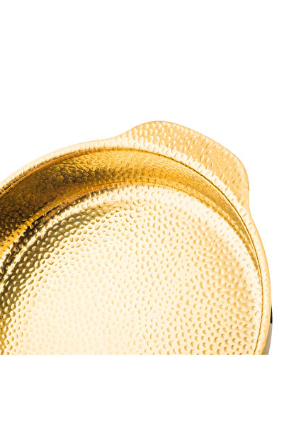 ABAREEK A round, silver-colored tray or dish with an elegant and decorative design, measuring 24 cm.