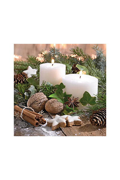 Ambiente Table napkins 33x33 cm - White candles (FSC Mix)