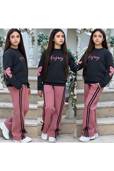 zavera for kids Set de trening dublu pentru fetiță cu detaliu de fundă - 3 fi...