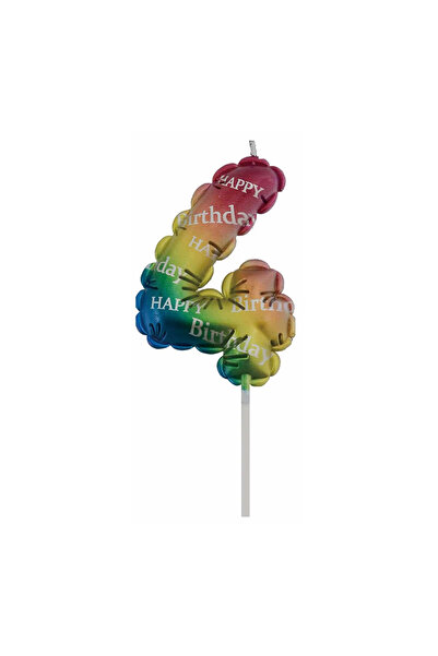 Mirific Party Multicolor cake candle, 6 cm, number 4