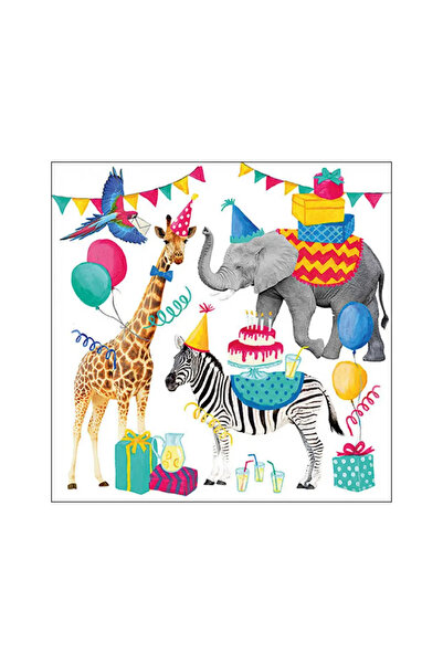 Ambiente Table napkins 33x33 cm - Animal Birthday White (FSC Mix)