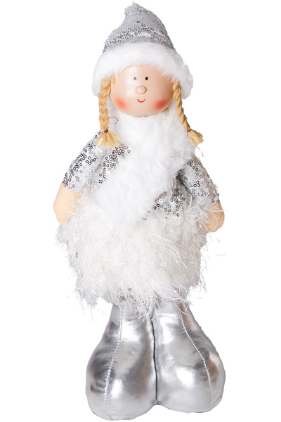 Herdekora Χριστουγεννιάτικο Στολίδι, Φιγούρα Νεράιδας, Ασημί - 17x44 εκ.