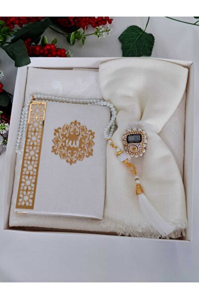 hira tasarım Gift Dowry Bridal Bundle Set Prayer Rug Set Headscarf Zikirmatik Prayer Beads Yasin Sharif