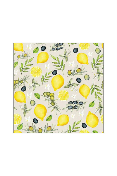 Ambiente Table napkins 33x33 cm Olives and lemon FSC Mix