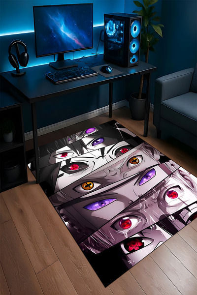 Halura Naruto Anime Desenli Kaymaz Taban Makinede Yıkanabilir Gaming Oyuncu G...