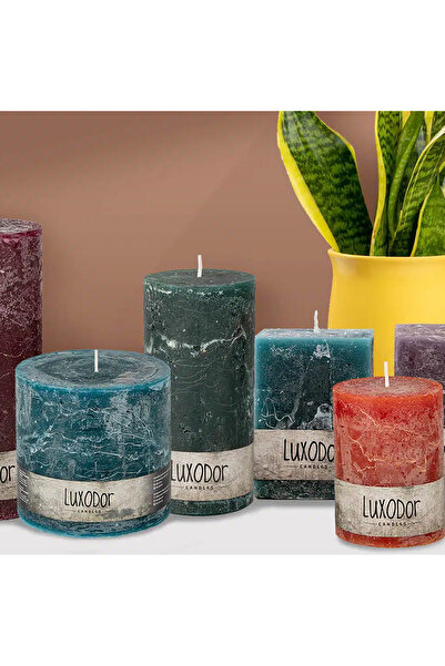 Luxodor Candles Luxodor Rustic cylindrical candle 7x10 cm Dark Grey