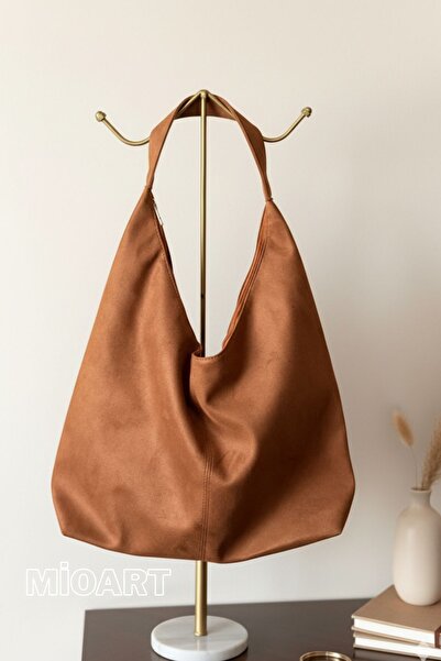 MioArt XL Size Brown Pinterest Model Suede Shoulder Bag