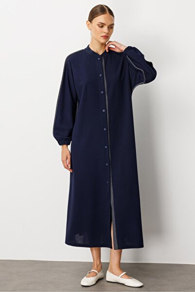 Micca Krep Esnek Doku Bürümcük Garni Detaylı Rahat Kap Ferace-Laci