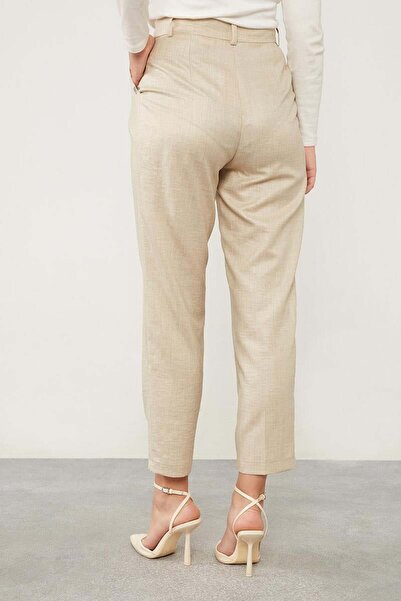 Levidor Stone Linen Fabric Carrot Pants