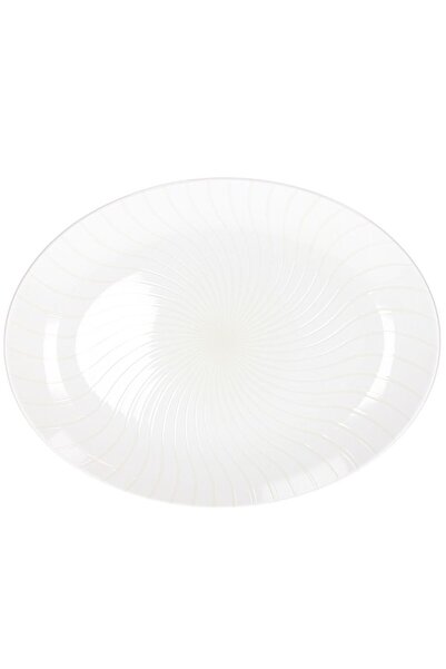 Andrea Fontebasso Moon Ivory Oval Platter, Porcelain, 36 x 27.5 cm, White